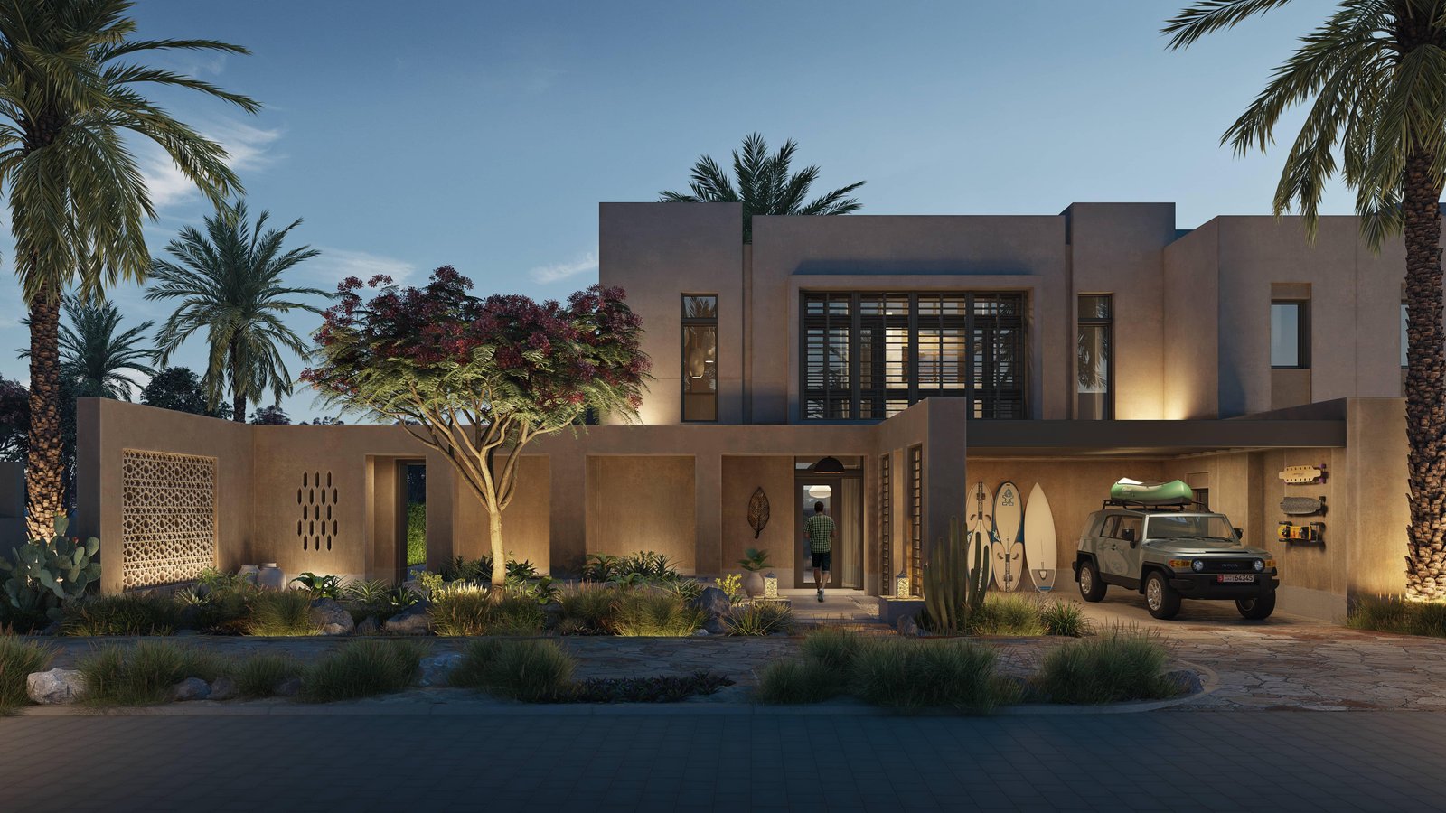 Contemporary Al Jurf Villas with elegant architecture and landscaped surroundings in Al Jurf Gardens, Abu Dhabi